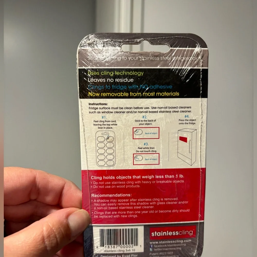 Two NIP Stainless Clings for refrigerators
